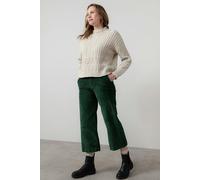 Lily & Me Isla Stretch Jumbo Cord Cropped Trousers Pine Green - 16 - Pine Green