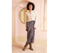 Lily & Me Lauren Floral Print Jersey Midi Skirt Chocolate - 20 - Chocolate