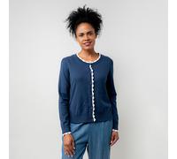 Lily & Me Lucy Cardigan Scallop Edge - Navy & White