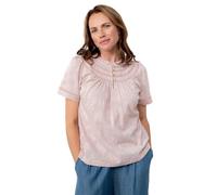 Lily & Me Luna Short Sleeve Cotton Jacquard Blouse - Soft Pink - Size 12