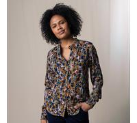 Lily & Me Rita Floral Frill Ikat Shirt - Olive