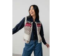 Lily & Me Suvi Fair Isle Knitted Waistcoat Chocolate - 12 - Chocolate