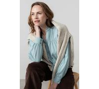 Lily & Me Wayfaring Cotton Check Blouse Ice Blue - 16 - Ice blue