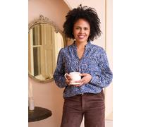 Lily & Me Wayfaring Ditsy Print Cotton Blouse Cobalt - 20 - Cobalt