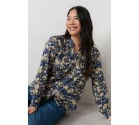 Lily & Me Wayfaring Frill Neck Blouse Navy - 20 - Navy