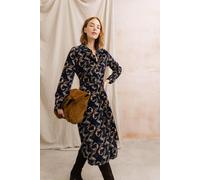 Lily & Me Women's Anya Foliage Print Soft Cotton Pincord Shirt Dress with Side Pockets in Navy | Size: 12 Lily & Me Navy 12