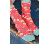 Lily & Me Women's At Soft Stretchy Bamboo Socks with Contrast heels in Cerise | Size: 4-7 Lily & Me Cerise 4-7