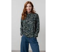 Lily & Me Women's Bayberry Floral Print Relaxed fit Batwing Top with High neck in Green | Size: 12 Lily & Me Green 12