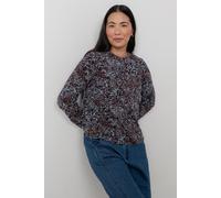 Lily & Me Women's Eastcombe Floral print vero Viscose High Neck Top in Chocolate | Size: 14 Lily & Me Chocolate 14
