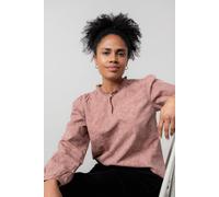 Lily & Me Women's Emily Textured Jacquard Long Sleeve Keyhole Blouse in Dusty Pink | Size: 14 Lily & Me Dusty Pink 14