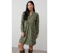 Lily & Me Women's Fable Printed Cotton Jersey Dress with Full length sleeves in Green | Size: 14 Lily & Me Green 14