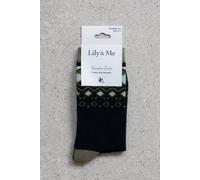 Lily & Me Women's Fair Isle Super Soft Size 4 - 7.15 Bamboo & Cotton Blend Socks in Navy | Size: 4-7 Lily & Me Navy 4-7