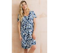 Lily & Me Women's Festival Alder Print Viscose Relaxed Silhouette Dress with Round Neck in Navy | Size: 20 Lily & Me Navy 20