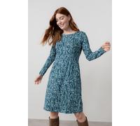 Lily & Me Women's Halmore Long Sleeved Soft Stretch Cotton Jersey Dress in Blue | Size: 14 Lily & Me Blue 14