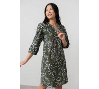Lily & Me Women's Harvest Cotton Pincord Shift Dress with Three quarter sleeves in Green | Size: 18 Lily & Me Green 18