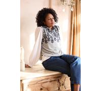 Lily & Me Women's Hawthorn Oversized cowl neckline Soft Brushed knit Fairisle Tank Top in Grey | Size: 8 Lily & Me Grey 8