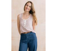 Lily & Me Women's Haze Buttoned Stripe Vest in Pink | Size: 12 Lily & Me Pink 12