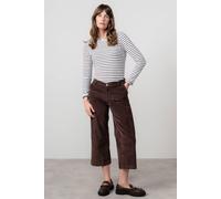 Lily & Me Women's Isla Stretch Jumbo Cord Cropped Trousers in Chocolate | Size: 14 Lily & Me Chocolate 14