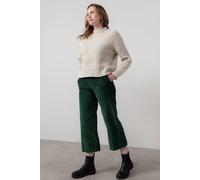 Lily & Me Women's Isla Stretch Jumbo Cord Cropped Trousers in Dark Green | Size: 16 Lily & Me Dark Green 16