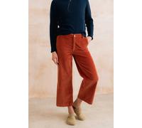 Lily & Me Women's Isla Stretch Jumbo Corduroy Cropped Trousers in Terracotta | Size: 16 Lily & Me Terracotta 16