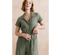 Lily & Me Women's Josie Checked Cotton Cropped Jumpsuit | Size: 10 Lily & Me Multicolor 10