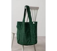 Lily & Me Women's Jumbo Cord Soft Textured 36cm x 38cm Cotton Lined Tote Bag in Dark Green | Size: 36 cm x 38 cm Lily & Me Dark Green 36 cm x 38 cm