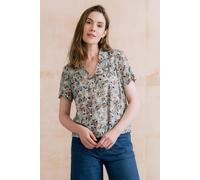 Lily & Me Women's Lowlands Yarrow Ditsy Print Boxy Fit Short Sleeve Blouse in Teal | Size: 12 Lily & Me Teal 12
