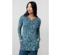 Lily & Me Women's Maple Notch Neckline Soft Stretch Cotton Jersey Tunic in Blue | Size: 10 Lily & Me Blue 10