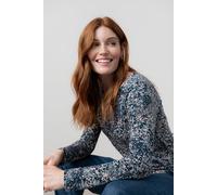 Lily & Me Women's Monica Boat Neck Viscose Jersey Top with Full length sleeves in Mid Blue | Size: 16 Lily & Me Mid Blue 16