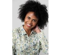 Lily & Me Women's Patsy Breathable Cotton Ditsy Shirt with Classic Collar in Green | Size: 10 Lily & Me Green 10