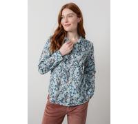 Lily & Me Women's Patsy Ditsy Print Cotton Long Sleeve Shirt in Duck Egg Blue | Size: 10 Lily & Me Duck Egg Blue 10