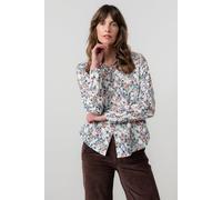 Lily & Me Women's Patsy Ditsy Print Cotton Long Sleeve Shirt in Ecru | Size: 10 Lily & Me Ecru 10