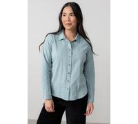 Lily & Me Women's Patsy Long Sleeve Cotton Check Shirt with Classic collar & cuffs in Duck Egg Blue | Size: 12 Lily & Me Duck Egg Blue 12