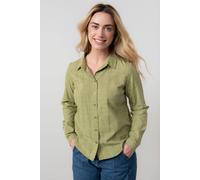 Lily & Me Women's Patsy Long Sleeve Cotton Check Shirt with Classic collar & cuffs in Green | Size: 18 Lily & Me Green 18
