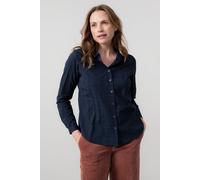 Lily & Me Women's Patsy Long Sleeve Cotton Check Shirt with Classic collar & cuffs in Navy | Size: 10 Lily & Me Navy 10
