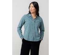 Lily & Me Women's Patsy Textured Jacquard Cotton Blend Long Sleeved Shirt in Mid Blue | Size: 10 Lily & Me Mid Blue 10