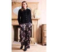 Lily & Me Women's Rene Stretch Jumbo Cord Scalloped collar Jacket in Black | Size: 10 Lily & Me Black 10