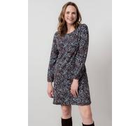 Lily & Me Women's Spruce Boat Neck Viscose Swing Dress with Floral Print in Chocolate | Size: 12 Lily & Me Chocolate 12