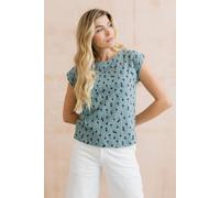 Lily & Me Women's Sway Cotton Jersey T-Shirt in Blue | Size: 16 Lily & Me Blue 16
