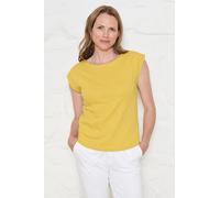 Lily & Me Women's Sway Soft Cotton Round Neck T-Shirt with Raglan Capped Sleeves in Yellow | Size: 8 Lily & Me Yellow 8