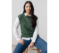 Lily & Me Women's Wallace Crew Neck Capped Sleeve Pointelle Knit Tank Top in Dark Green | Size: 10 Lily & Me Dark Green 10