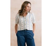 Lily & Me Women's Wren Frill Blouse in Ecru | Size: 10 Lily & Me Ecru 10