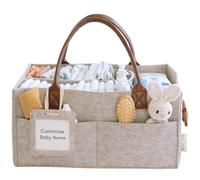 Lily Miles Baby Diaper Caddy Organizer - Nursery Storage Basket for Newborn Essentials Must Haves - Neutral Baby Gifts for Baby Shower Registry Items - Car Organizer for Diapers, Wipes (Sand, Large)