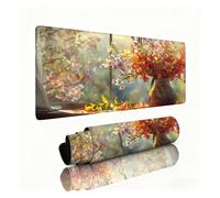 Lily Mouse Mat Orange Color Mouse Pad Desk Mat 600x300x3mm, Table Mats, Soft Smooth Surface and Anti-Slip Rubber Base, Improved Precision and Speed, Desk Accessories for Men PC, Laptop, Office 0B-35