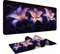 Lily Mouse Pad 800x300x3 mm, Gaming Accessories Mouse Mat - Mousepad with Non-Slip Base and Stitched Edge Compatible with Laser and Optical Mice Table Pad Gifts for Men for Gaming (80x30) j0xk-1034