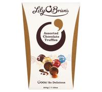 Lily O'Brien's Assorted Chocolate Truffles 200g - Milk, Dark, Salted Caramel & Vanilla truffles -Gift, Sharing, Birthday, Celebrations, Thank you, Treat