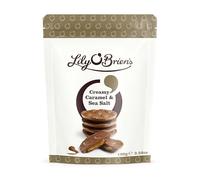Lily O'Brien's Creamy Caramel and Sea Salt Share Bag 100g - Smooth and creamy caramel centre infused with a touch of sea salt - Premium share bag, ideal for hampers, snack, treat, sharing occasion.