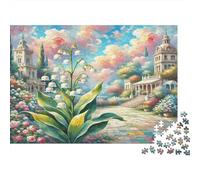 Lily of The Valley 1000 Piece Fun Present: White Lilies on Street for Adults & Kids Activity for Home Gift 70x50cm/1000pcs