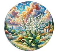 Lily of The Valley 1000 Piece Round Puzzles for Kids And Adults Jigsaw Puzzle Colorful Puzzles for Impossible Puzzle for Unique Challenge Games 1000pcs (67.5x67.5cm)