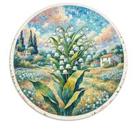 Lily of The Valley 1000 Pieces Jigsaw Puzzles Impossible Hard Difficult Challenging Creative Plant Round Puzzle Challenging & Educational Art for Adults And Kids 1000pcs (67.5x67.5cm)